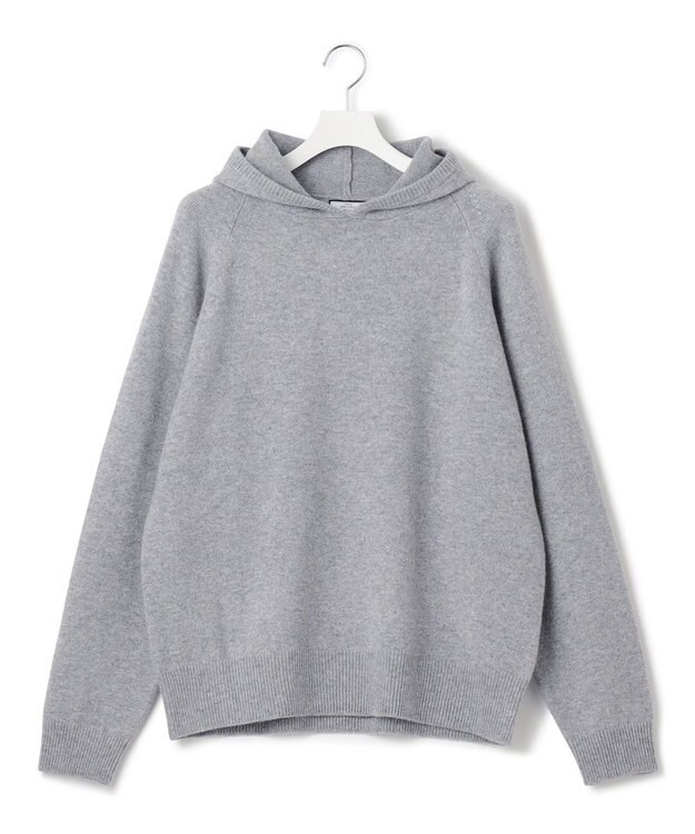 J.PRESS YORK STREET 【UNISEX】ウールカシミヤ フーディーニット ライトグレー系