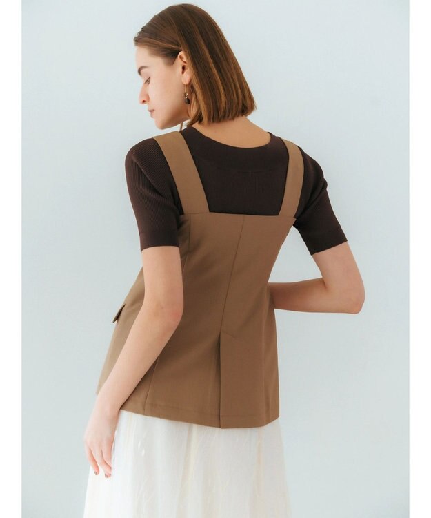 YECCA VECCA リネンライクビスチェベスト Dark Beige