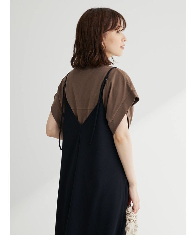 Green Parks BEST PRICE 前後２ｗａｙカットリブキャミワンピース Black