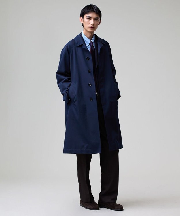 J.PRESS MEN 【J.PRESS ORIGINALS】【UNISEX】Cotton Like Polyester Balmacaan Coat ネイビー系
