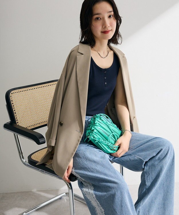 Green Parks ヘンリーネックタンクトップ Navy