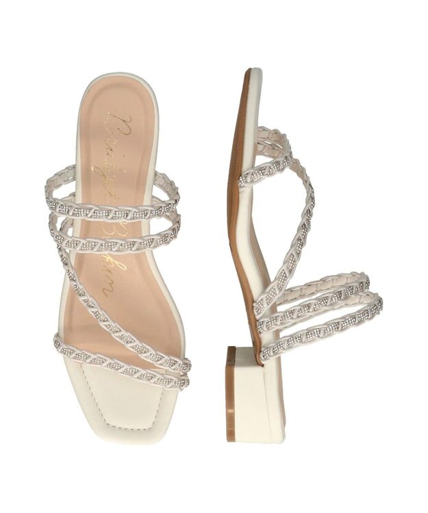 Bridget Birkin 【Bridget Birkin】キラキラ編み込みサンダル ホワイト
