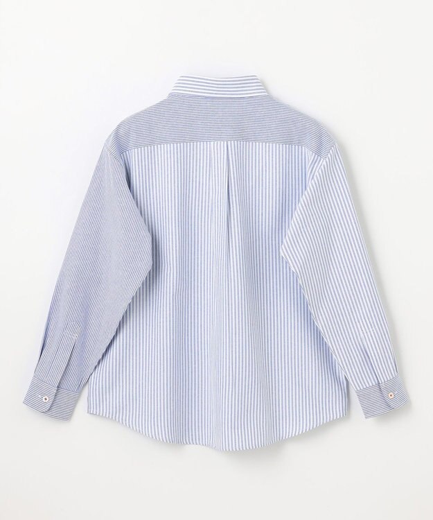 J.PRESS KIDS 【140-170cm】オックスフォード ストライプコンビシャツ ブルー系1