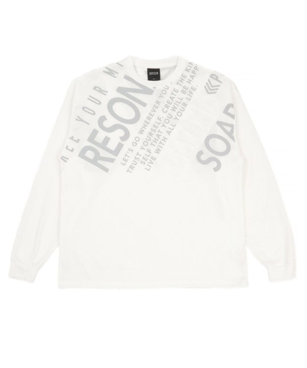 WEGO エンボスグラフィックT(LS) ホワイト