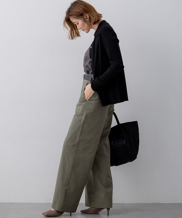 23区 L 【先行予約】スラブツイルストレッチ ベイカーパンツ カーキ