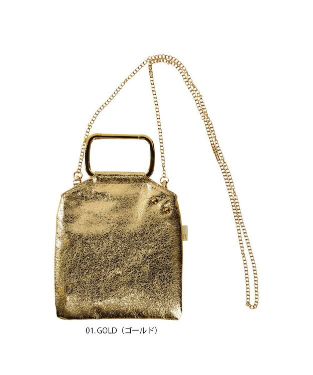 ROOTOTE 0669【直営店限定:ミニショルダー】ベビールー.シャイニークラック-A 01：ホワイトゴールド