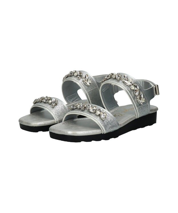 Bridget Birkin 【Bridget Birkin】ダブルベルトビジューサンダル シルバー