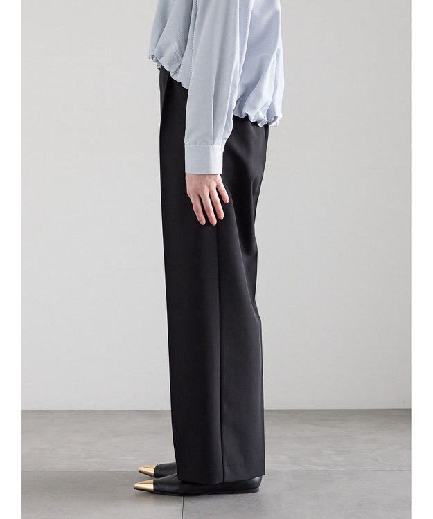 Te chichi 【雑誌掲載アイテム】ダブルクロスイージーワイドパンツ ブラック