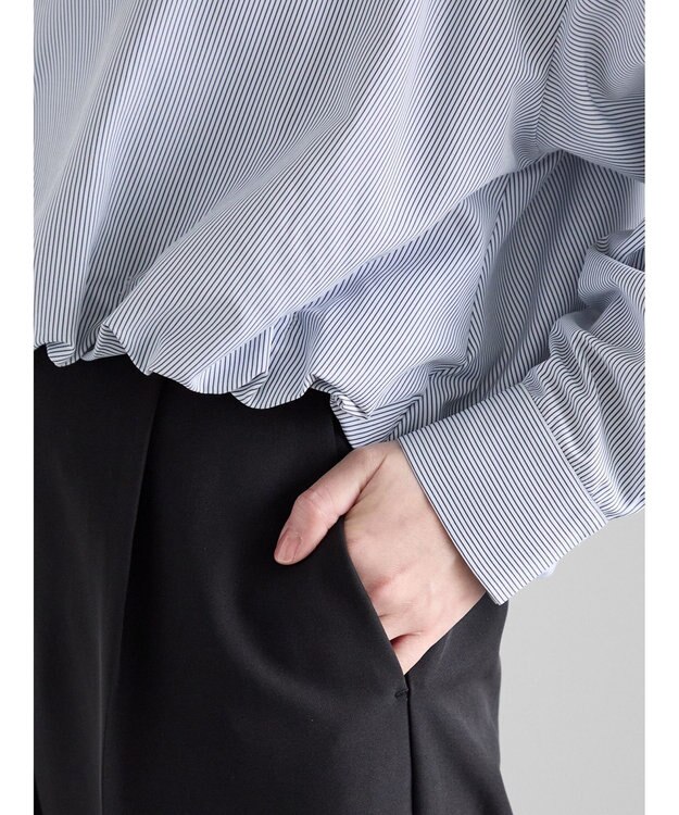 Te chichi 【雑誌掲載アイテム】ダブルクロスイージーワイドパンツ ブラック