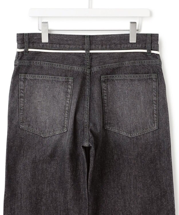 J.PRESS YORK STREET 【UNISEX】ウォッシュドワイド デニムパンツ ブラック系