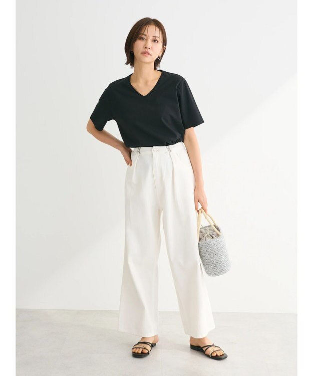 Green Parks 汗染み防止ＶネックＴシャツ Black