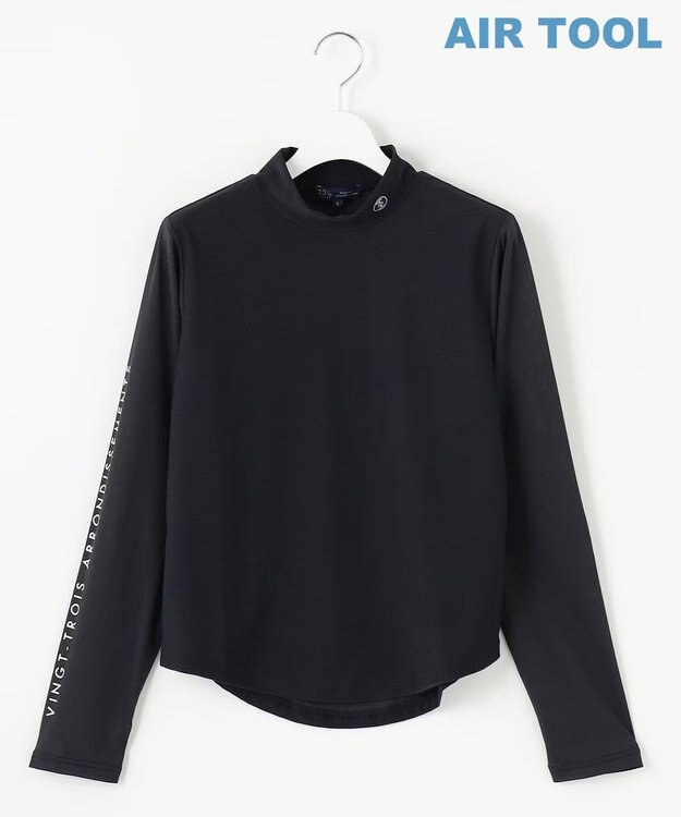 23区GOLF 【WOMEN】AIR TOOLライト シアースリーブモックネック ブラック系