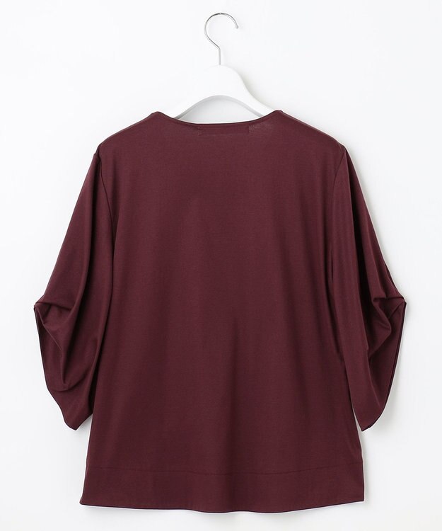自由区 ナノシアースムース 袖デザイン カットソー ワイン系