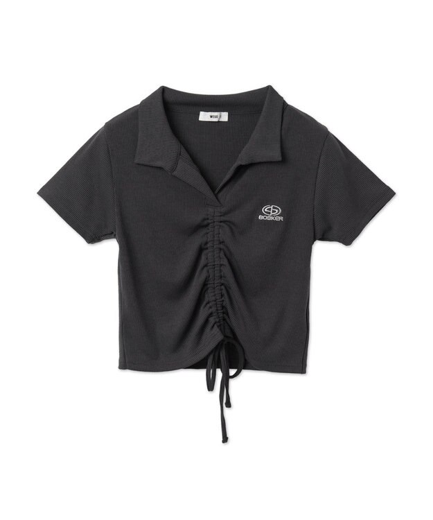 WEGO 刺繍スキッパードロストT スミクロ