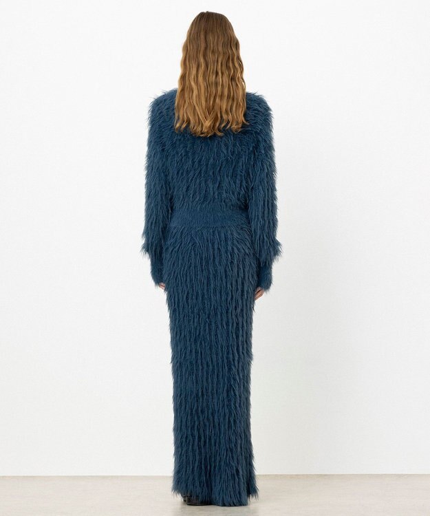 NAVE 【ReNAVE・洗える】メルティーシャギーニット スカート ブルー系