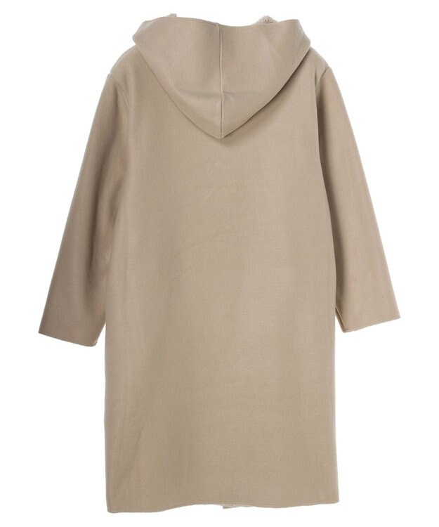 Green Parks フード付き裏ボアロングコーディガン Beige