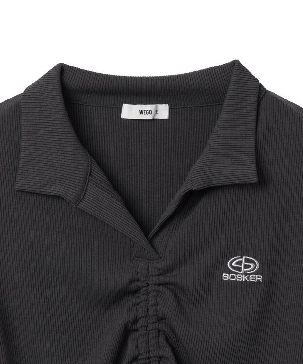 WEGO 刺繍スキッパードロストT スミクロ