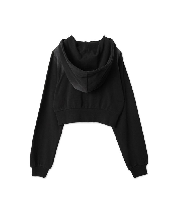 WEGO ヴィンテージウォッシュWジップショートパーカー ブラック