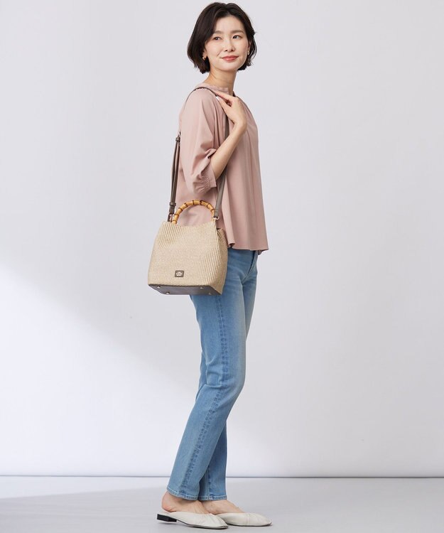 J.PRESS LADIES S 【洗える】BASIC STRETCH DENIM スキニー パンツ ブリーチ系