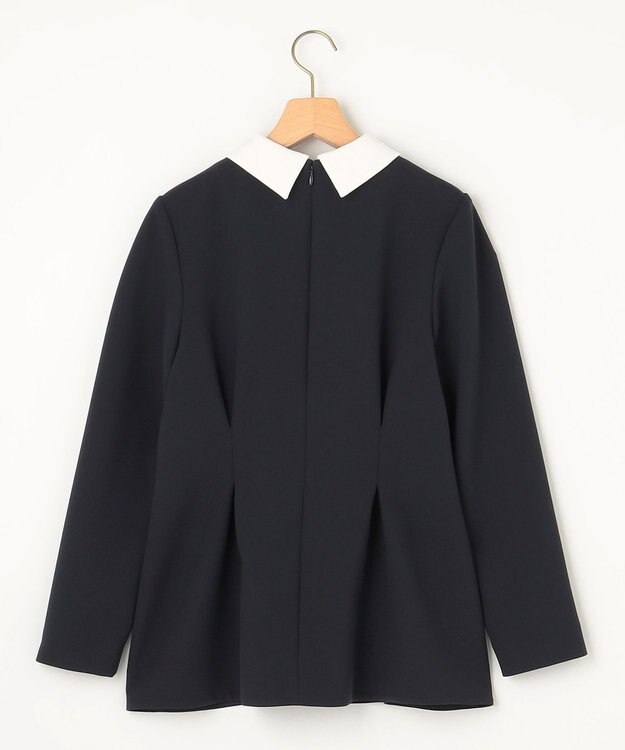 組曲 S 【KUMIKYOKU NAVY】コンフォータブルドレープ 襟付きブラウス ネイビー系