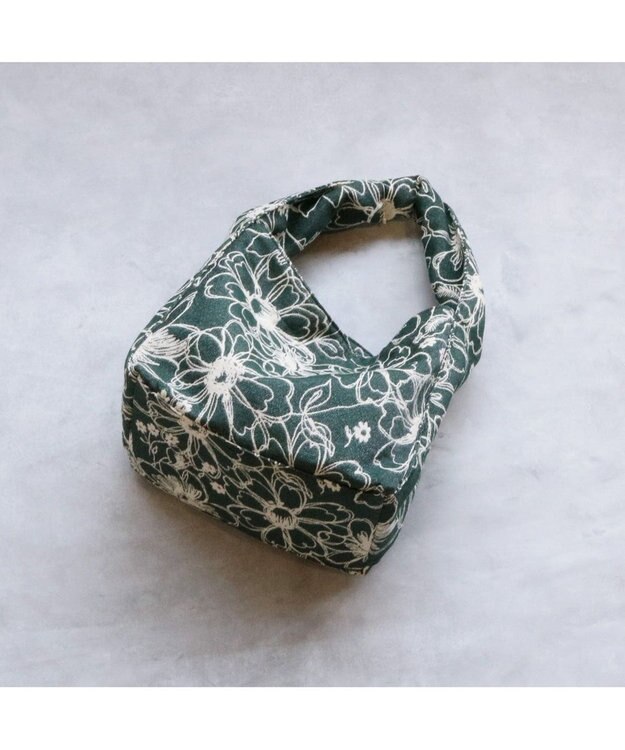 UNBILLION カシュカシュ cache cache / フラワー＆アニマル柄ワンハンドルバッグ グリーン