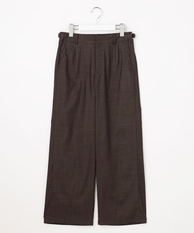 J.PRESS LADIES ソフトシャンブレー ストレートパンツ ダークブラウン系