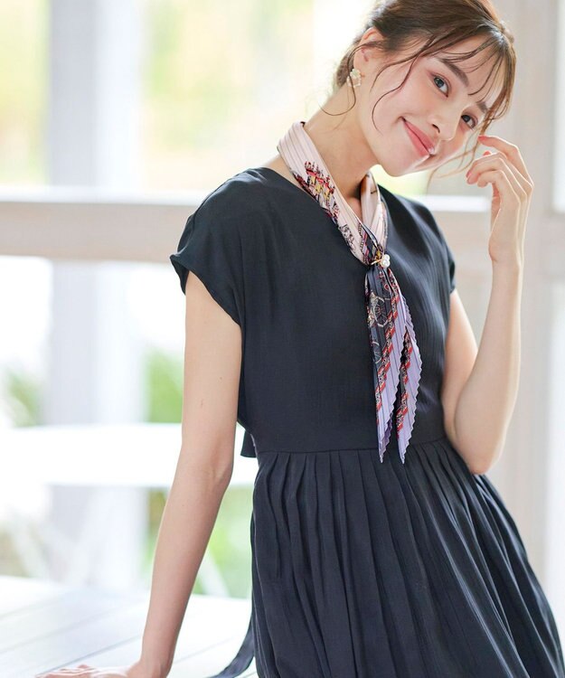 Tiaclasse プリーツスカーフ パープル