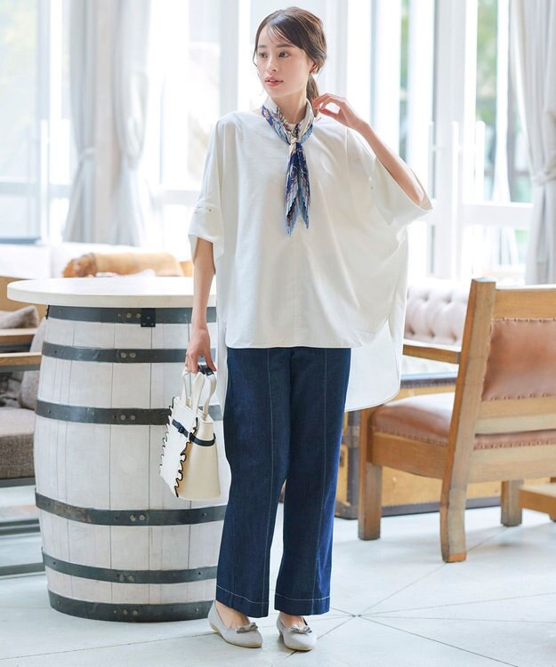 Tiaclasse プリーツスカーフ ネイビー