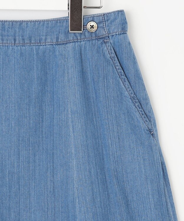 J.PRESS LADIES 【洗える】5ozバージラコンパクト スカート ダルブルー系