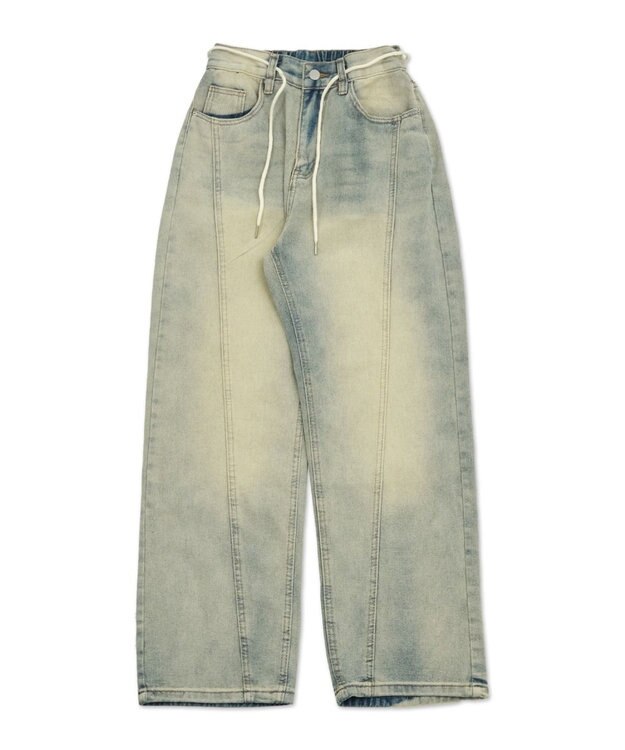WEGO ウォッシュストリングデニム デニム淡色