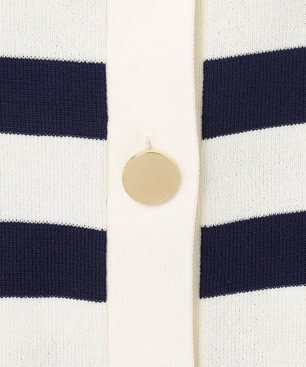 GRACE CONTINENTAL ニットボーダーカーディガン ネイビー