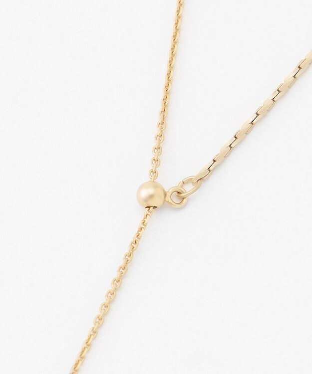 J.PRESS LADIES 3way ガラスリング ラリエット ネックレス マットライトゴールド系