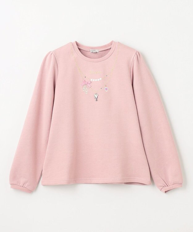 ANY KIDS 【らくっトレーナー】裏毛 ネックレス トレーナー ピンク