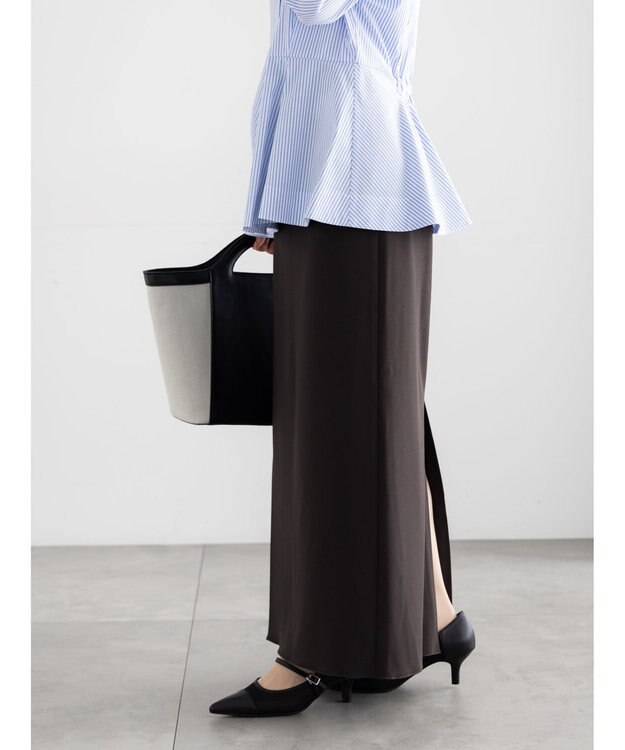 Te chichi ストレッチジョーゼットナロースカート《2026 spring catalog item》 チャコールグレー