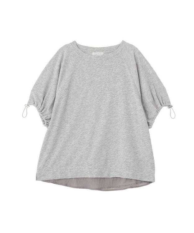Green Parks 袖ドロストシアー裏毛ドッキングプルオーバー Gray Mixture