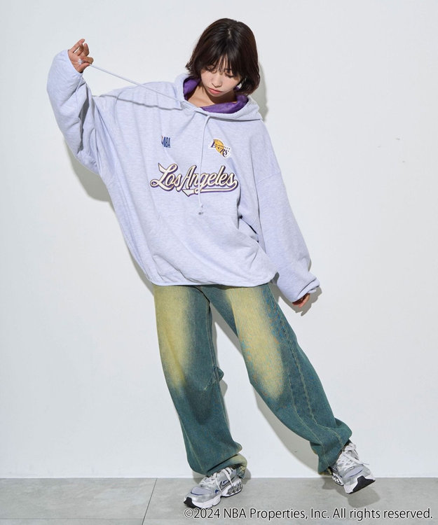 WEGO 【ユニセックス着用ITEM】別注NBAバルーンプルパーカー アッシュグレー