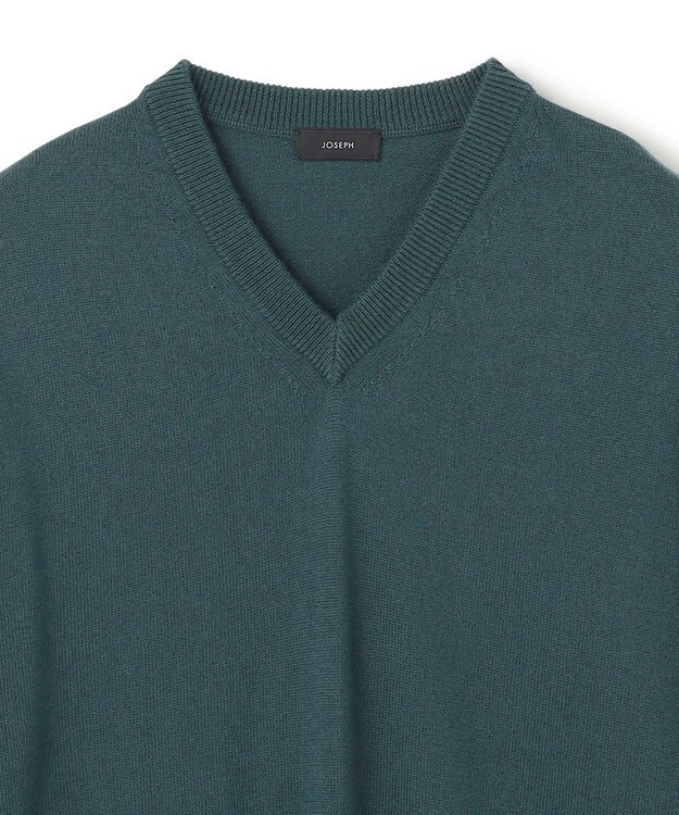 JOSEPH HOMME 【WEB・一部店舗限定】ウールコットンプレーン　Vネックニット ピーコックグリーン系