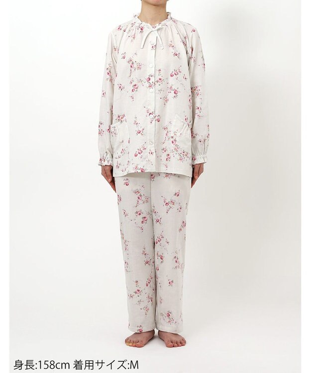 WACOAL ワコール_リラックス＆スリープ パジャマ 長袖 長ズボン 綿100%(本体) レディース KDX510 /ワコール アイボリー