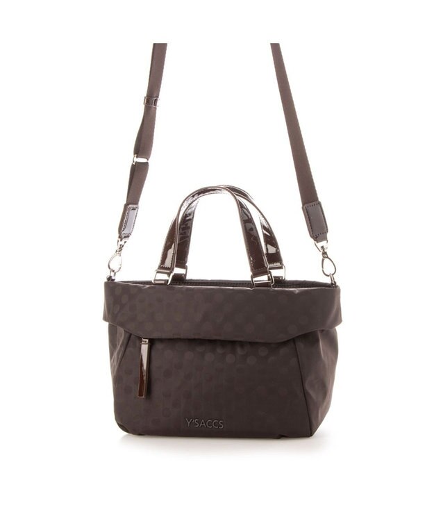 Y'SACCS PolkaDots口折れミニトート チョコ