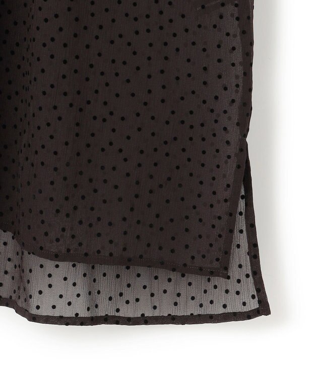 23区 S 【洗える】ドットフロッキー ボリュームスリーブ ブラウス ダークブラウン系