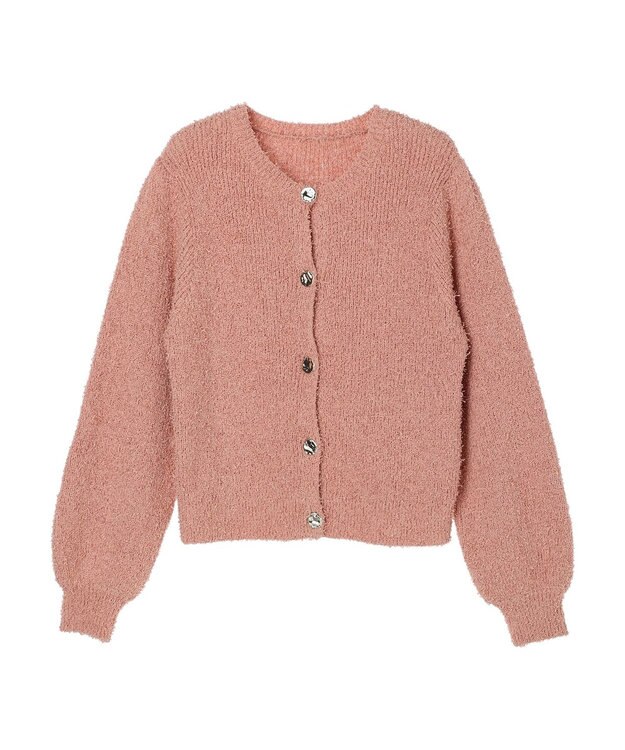 earth music&ecology カールヤーンカーディガン Salmon Pink