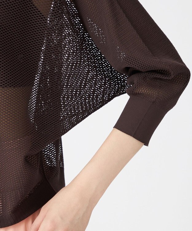 Chacott Chacott BALANCE【ノーソーイングニット】7分袖メッシュニットTシャツ ダークブラウン