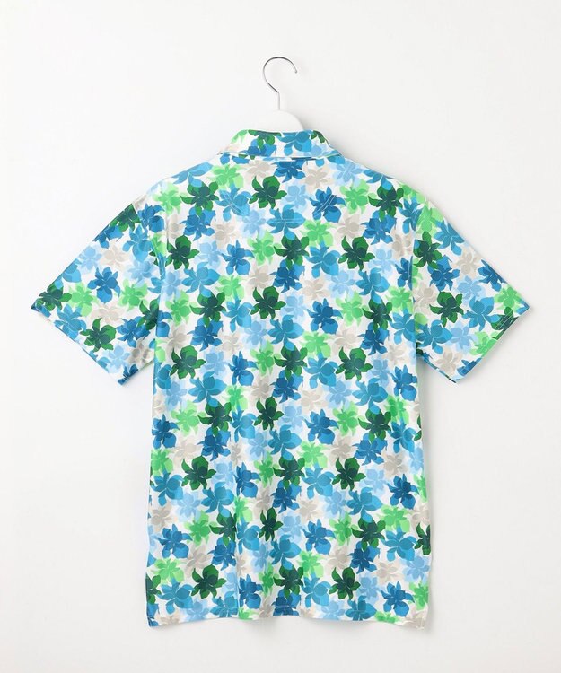 23区GOLF 【MEN】【キングサイズ/UVカット】草花柄プリントポロシャツ パイングリーン系5