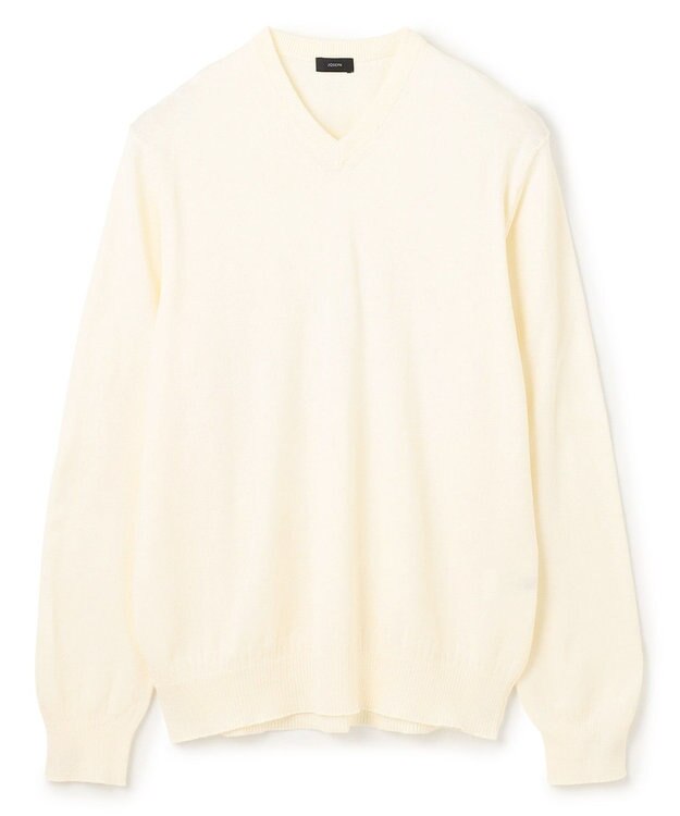 JOSEPH HOMME 【WEB・一部店舗限定】ウールコットンプレーン　Vネックニット ホワイト系