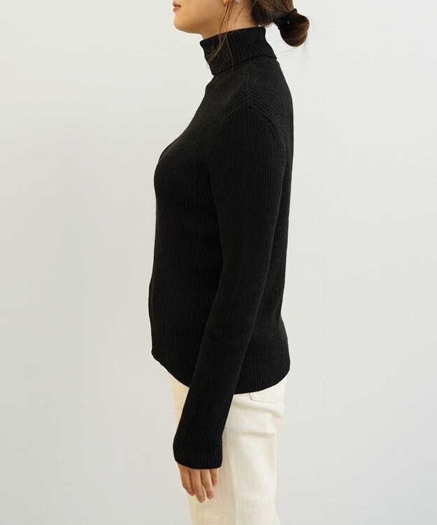 TOQUE 〈大草直子さんアドバイザー〉ベビーアルパカ×シルク ハイネックニット ブラック