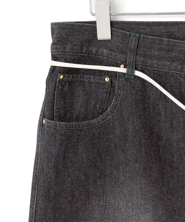 J.PRESS YORK STREET 【UNISEX】ウォッシュドワイド デニムパンツ ブラック系