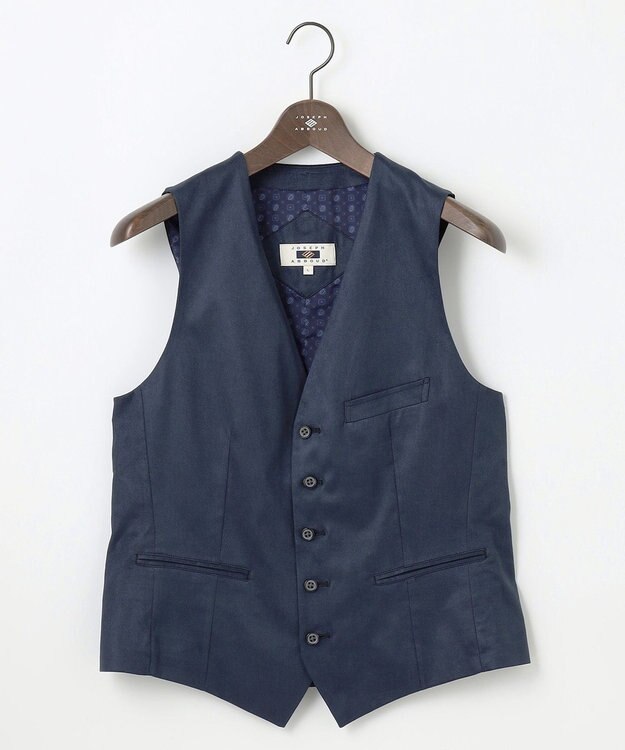 JOSEPH ABBOUD 【ストレッチ/スウェードタッチ/JAPANファブリック】コマ スウェード ベスト ネイビー系