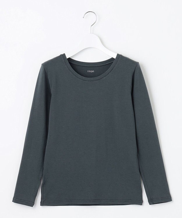 UNFILO TTON【温活】ロング Tシャツ ターコイズブルー系