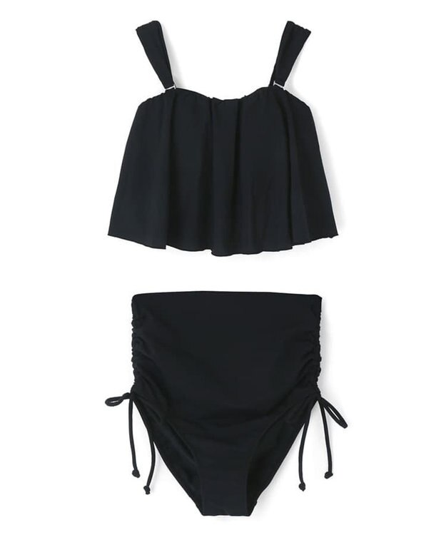 San-ai Resort（三愛水着楽園） ワンピ見えハイウエストビキニ　9M・11L　【San-ai Resort（サンアイリゾート）】 ブラック