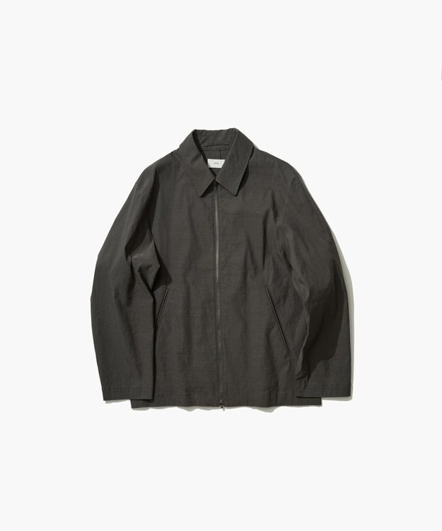 ATON STRETCH NYLON LINEN | ジップアップジャケット - UNISEX CHARCOAL GRAY
